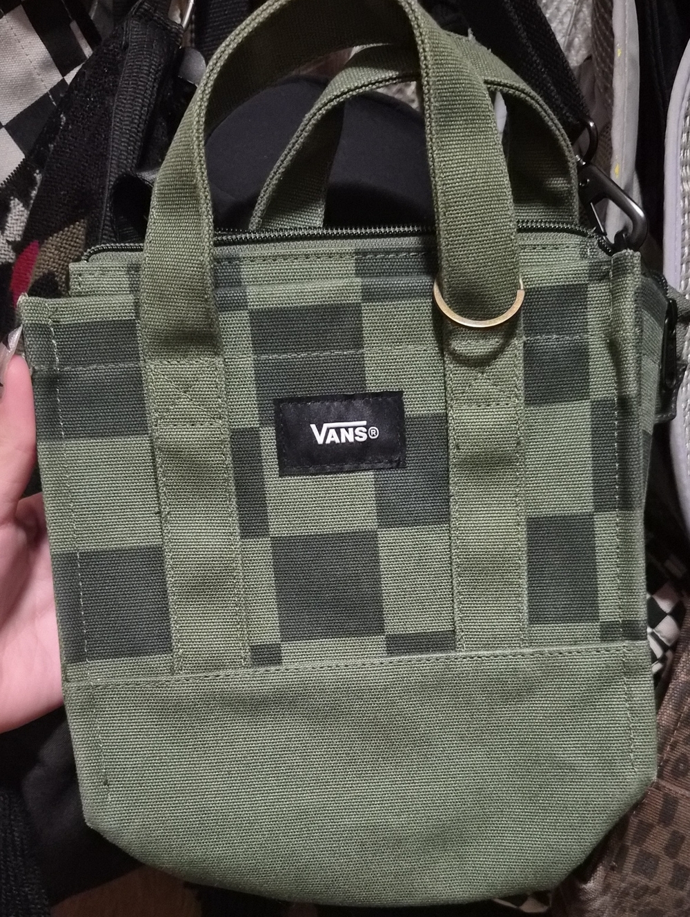 Vans Olive Checker Canvas Belt Bag